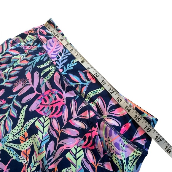 Lilly Pulitzer Luxletic navy blue neon floral stretch women’s size large skort - Picture 6 of 11